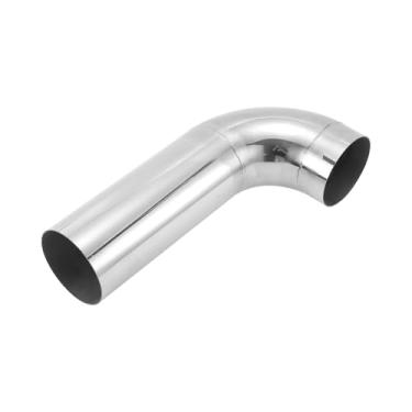 Imagem de Motoforti 8.9 cm OD 90 graus mandril curva cotovelo T304 tubo de escape de aço inoxidável forma l tubo estendido tubulação para soldagem corrimão de escada modificado HVAC superfície polimento tom