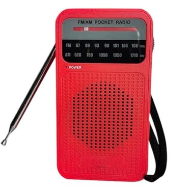 Imagem de Rádios AM FM portáteis com recepção de longo alcance, rádio transistor operado por bateria com alto-falante, conectores de fone de ouvido para uso interno, externo e de emergência, rádio transistor