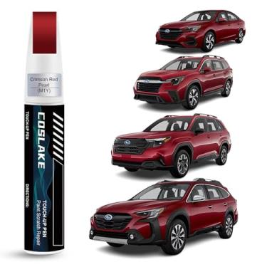 Imagem de COSLAKE Tinta de retoque de carro (pérola vermelha carmesim (M1Y)) para SUBARU, kit de reparo de arranhões de pintura de carro, solução rápida e fácil de reparar, caneta removedora de arranhões 2 em 1