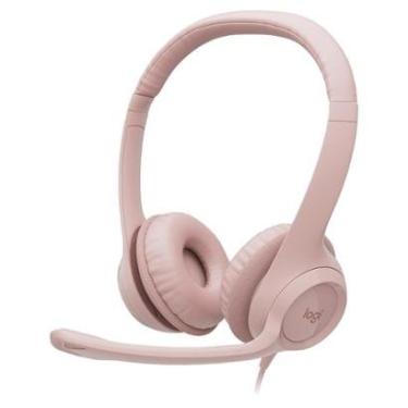 Imagem de Headset Logitech H390 - Microfone giratório - USB - Cabo 1.9m - Rosa - 981-001280-Unissex