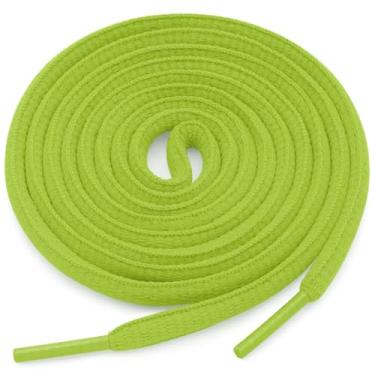 Imagem de YJRVFINE Cadarços de tênis meio redondos: 2 pares de cadarços ovais para calçados esportivos esportivos, Amarelo, verde, 47 Inch (120CM)