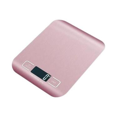 Imagem de Balança De Cozinha Recarregável 5kg 10kg Display LCD De Aço Inoxidável