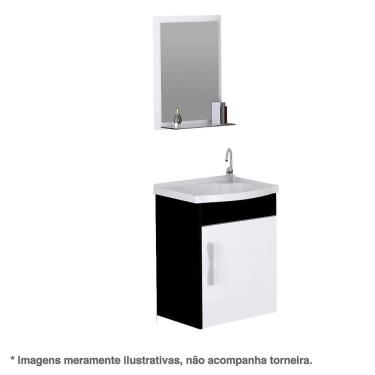 Imagem de Kit Turim Suspenso 1 Porta 39x29,2x44,5cm Preto A. J. Rorato