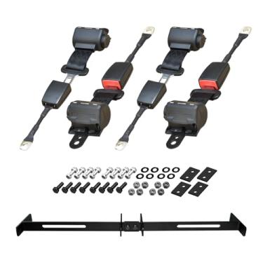 Imagem de Orle Oko Cintos de segurança para carrinho de golfe com kit de suporte de cinto 4 cintos de segurança universais retráteis de 121 cm compatíveis com EZGO TXT, Yamaha, Club Car DS Golf Cart