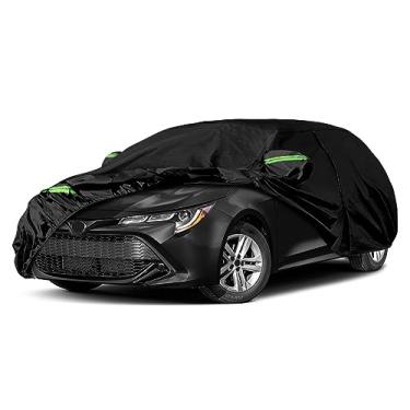 Imagem de Capa de carro à prova d'água compatível com Toyota Corolla Hatchback 2019-2025, capa interna de algodão preta 210T com zíperes de porta para proteção externa de neve, chuva, poeira, poeira
