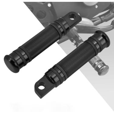 Imagem de Par de prendedores de pé de motocicleta de alumínio CNC Billet da Rebacker para suporte de pé Harley Style machoRebacker preto AMMP310