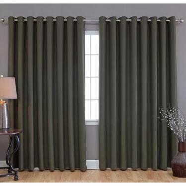 Imagem de Cortina Blackout com Ilhós, Tecido Térmico, Verde Escuro e Verde Claro, para Sala e Quarto (verde Escuro)