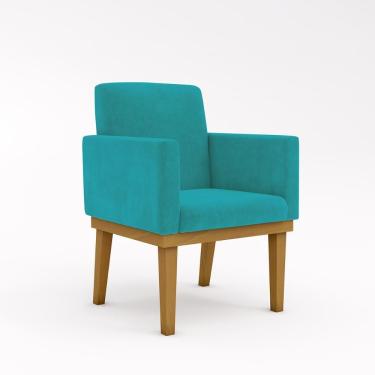 Imagem de Cadeira Com Base Reforçada Para Apartamento Sala ? Quarto Azul Turquesa