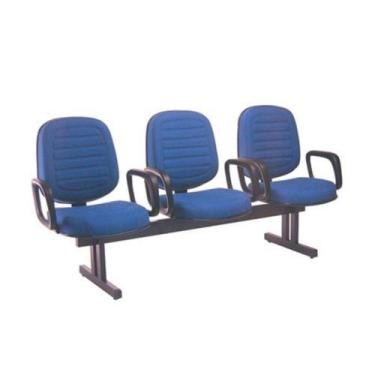 Imagem de Cadeira Diretor em Longarina com 3 Lugares Linha Blenda Azul - OUTRAS 