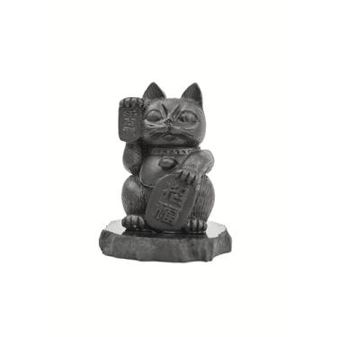 Imagem de Karelian Heritage Estatueta decorativa Shungite para decoração de casa Maneko Neko FIG37