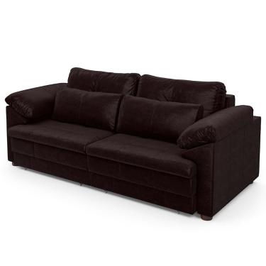 Imagem de Sofá Retrátil 3 Lugares Para Sala 250cm Dijon Couro Bordô S07 - Mpozenato