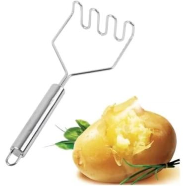 Imagem de Amassador e Espremedor de Batatas e Legumes, Ideal Para Fazer Purês, Escondidinhos e Papinhas de Bebês, Material em Aço Inox de Ótima Qualidade e Durabilidade, Prata