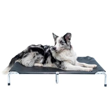 Imagem de Cama Suspensa Pet Tamanho G Portátil Cachorro Lavável Preto Reforçada Resistente 90x60x13cm Confortável Mec G Pet