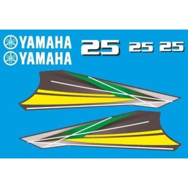 Imagem de Kit Adesivos Yamaha 25 - Cor: Verde E Amarelo - Spts
