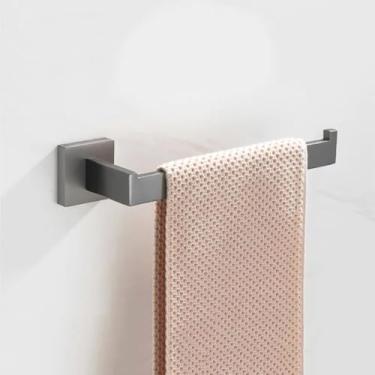 Imagem de Toalheiro de aço inoxidável cinza 304, porta-escovas de papel higiênico, dispensador de sabão, gancho para toalhas, conjunto de acessórios para banheiro (anel de toalha GG)