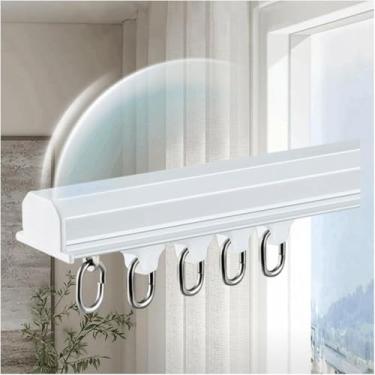 Imagem de Trilho De Cortina Embutido Hidde, Trilho De Cortina Slidig, Conjunto De Trilho De Cortina De Alumínio, Trilho De Cortina Resistente, Para Divisor De Quarto, A, 120cm/3.9ft