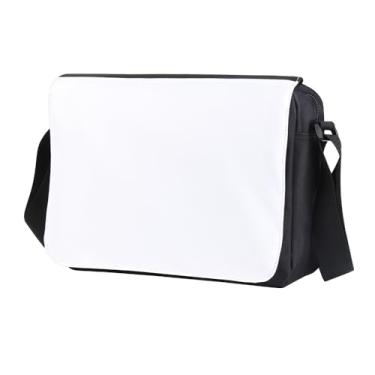 Imagem de Bolsa tiracolo pronta para transferência de calor, faça você mesmo, personalizável, bolsa mensageiro, feminina, masculina, estudante, escola, sublimação, artesanato, Preto, 2PCS