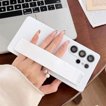 Imagem de Capa de celular luxuosa com alça de pulso elástica de silicone fosco para Samsung S25 S24 S23 Ultra S25 Plus, capa traseira transparente (para Samsung S24/5)