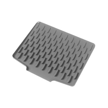 Imagem de Ｂｅｓｇａ Tapete de silicone para escorredor de louças, antiderrapante, resistente ao calor, superfície protetora, forro de gaveta, almofada de drenagem, Cinza