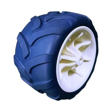 Imagem de Generic Roda de rodízio de PU sólido, roda sólida resistente para carrinho de praia, carrinho de praia dobrável para acampamento, Branco Azul