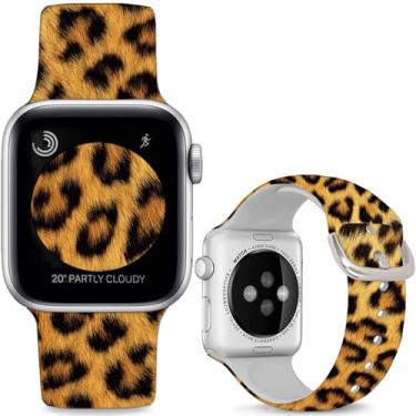 Imagem de Sjiangqiao Pulseiras de relógio de silicone macio compatíveis com Apple Watch SE séries 10, 9, 8, 7, 6, 5, 4, 3, 2 e 1 de 49 mm, 46 mm, 44 mm e 42 mm (série 3 2 1), para mulheres e homens.