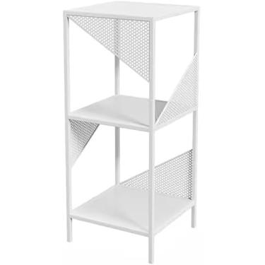 Imagem de Prateleira Pequena De Canto, Prateleira De Armazenamento Pequena De Canto De Ferro, Adequada Para Armazenamento De Espaço Pequeno, Pode Ser Colocada Nos Enfeites De Livro, White, 30x30x104cm