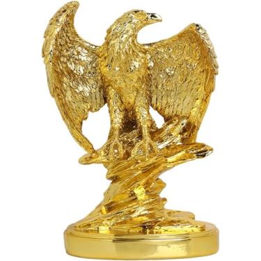 Imagem de Estátua De Águia Decorativa, Figuras De Águia Careca Estátuas Para Decoração De Casa Ornamentos De Resina De Bronze Para Escultura, B, 21X14X34cm