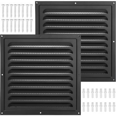 Imagem de awliye 2 peças de aberturas de ventilação de sótão para casas garagem porta exterior teto do sótão, aumentar a ventilação e proteger contra a umidade (preto, 25,4 x 25,4 cm)