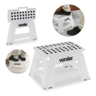 Imagem de Banqueta De Plástico Dobrável Vonder 220mm 150kg Branca