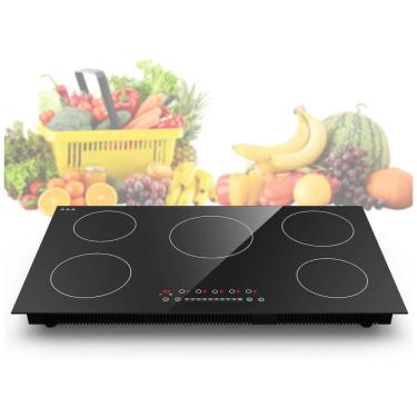 Imagem de Cooktop de indução de 36 polegadas, com 5 queimadores, tela sensível ao toque LED, 220V