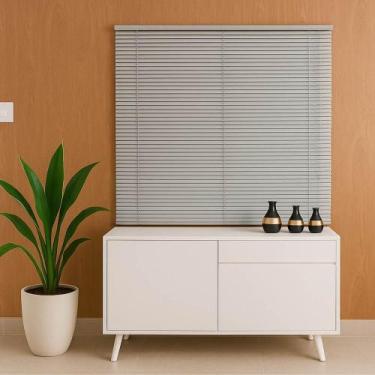 Imagem de Persiana PVC Trilho Metálico 140larg x 140alt - Persiana Pronta, Cinza