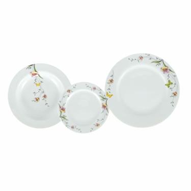 Imagem de Serviço de Baixela 18 Peças em Porcelana, Modelo Voyage, Redondo, Decoração Carmem, Porcelana Schmidt