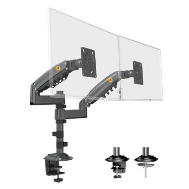 Imagem de NB North Bayou Suporte de mesa para monitor duplo, braço giratório para monitor de computador com movimento total, serve para 2 telas de até 81 cm com capacidade de carga de 10 a 12