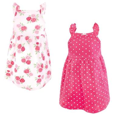 Imagem de Luvable Friends Hudson Baby, vestidos sem mangas, pacote com 2, Rosa profunda, 6-9 Meses