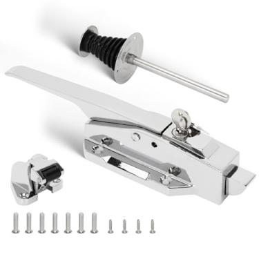Imagem de Topfurn Kit Completo De Trava Para Maçaneta Porta Refrigerador, Freezer Anticorrosivo Cromado Alta Resistência Com Deslocamento Ajustável 1/8" A 1/4" E Liberação Metal Sólido 5,9" Laboratório Comerc