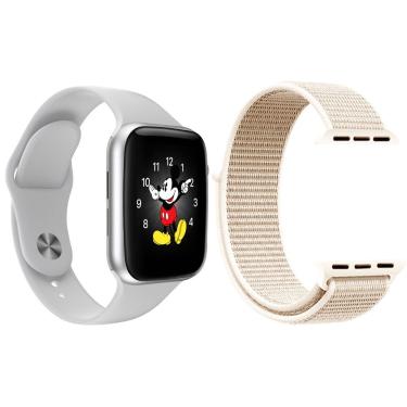 Imagem de Kit 1 Smartwatch Ld5 Branco + 1 Pulseira Extra Rosa Vintage