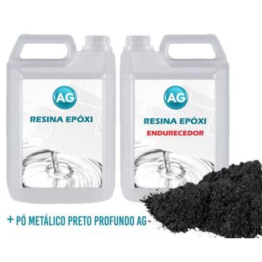 Imagem de Resina Epóxi 1KG + Pó Metálico Preto Profundo AG - Resinas ag