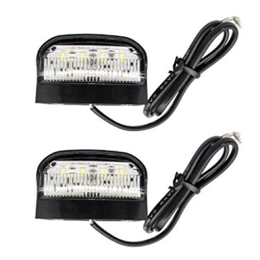 Imagem de Luzes de placa de reboque de 4 LEDs resistentes de 3 x 1,6 polegadas para montagem na superfície [Certificação DOT/SAE] [Classificação IP67 à prova d'água] [Ultradurável] Etiquetas de licença para trailers, trailers, caminhões e barcos – Preto 10 V-30 VAll Star Truck Parts Qty 2 ASLP004