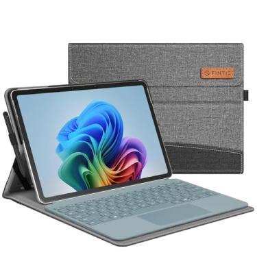 Imagem de Fintie Capa para Microsoft Surface Pro 12 polegadas 1ª edição (2025), carteira de visualização de vários ângulos com bolso e suporte de caneta, compatível com teclado tipo capa (cinza)