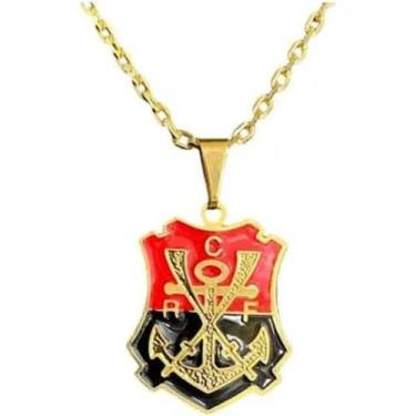 Imagem de Kit Cordão e Pingente Escudo Flamengo - LdAliance