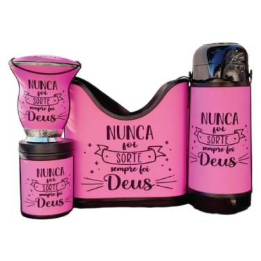 Imagem de KIT CHIMARRÃO COMPLETO nunca foi sorte sempre foi Deus COR ROSA BEBE -