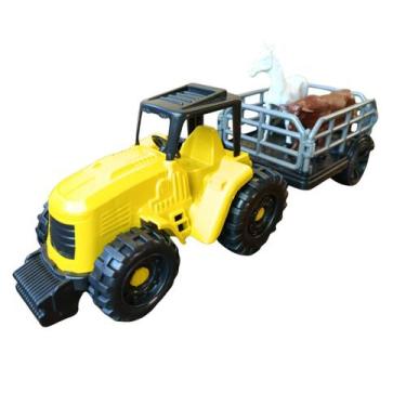 Imagem de Trator de Brinquedo Infantil Fazendeiro Com Animais Menino Menina - Or