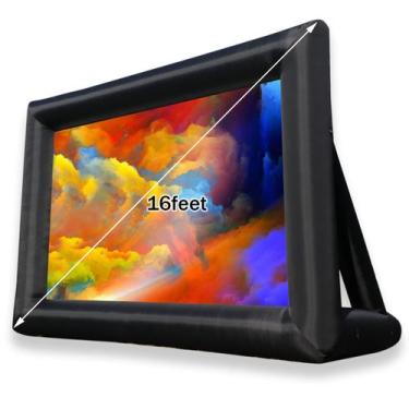 Imagem de Tela de projetor de filme inflável staelea 16 pés com bolsa de transpo