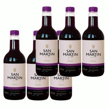Imagem de Kit 6 Vinho Tinto Suave San Martin 1,4L - Serra Gaúcha