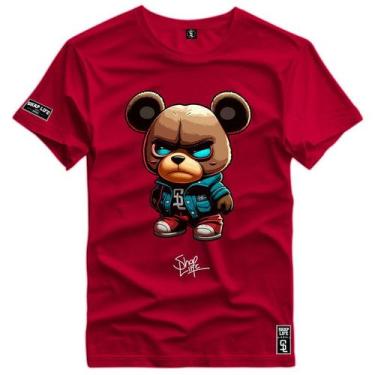Imagem de Camiseta Coleção Little Bears Urso Bad Braw Shap Life, G4, Bordô