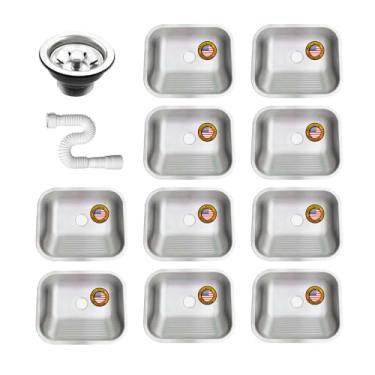 Imagem de Tanque Inox 50x40x23 Fosco 304 American 10 Unidades Valvulas