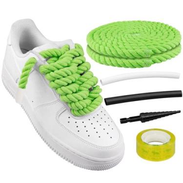 Imagem de Cadarços de sapato Endoto Thick Rope para Air Force 1 Green 10MM