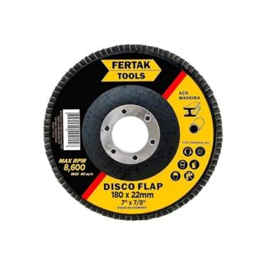 Imagem de Disco De Lixa Flap 7 Pol 180Mm G120 Alúminio Ferro Aço Fertak