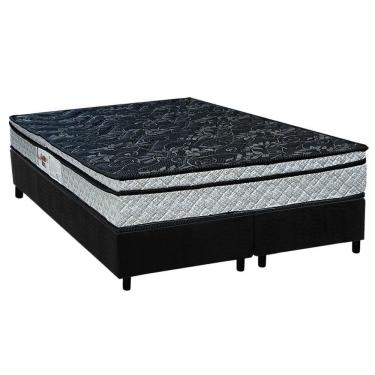 Imagem de Conjunto Box Queen: Colchão Espuma Paropas D28 Conforto Firme + Base CRC Suede Black (158x198)