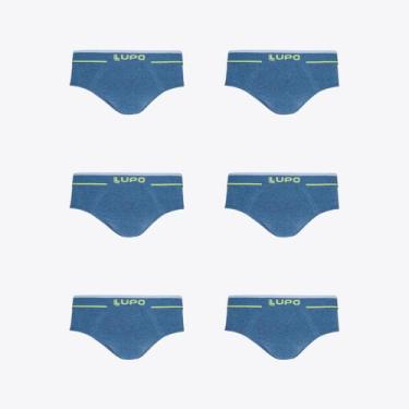 Imagem de Kit 6 Cuecas Lupo Slip Fio Texturizado Sem Costura 00624-003, Azul, GG